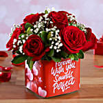 Bunch Of 10 Red Roses In Forever With You Sticker Vase