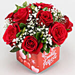 Bunch Of 10 Red Roses In Forever With You Sticker Vase