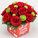 Red Roses & Green Daisies Forever With U Vase