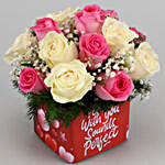 Mixed Roses In Forever With You Sticker Vase