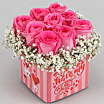 Pink Roses In You Have My Heart Sticker Vase