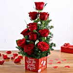 Red Roses Bunch In Forever With You Sticker Vase