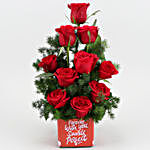 Red Roses Bunch In Forever With You Sticker Vase