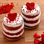 Heart Red Velvet Cake Jar Set of 6