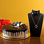 Estele Rose Gold Pendant Set & Chocolate Cake