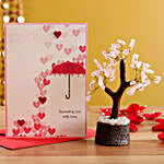 Love Umbrella Card & Rose Quartz Wish Tree