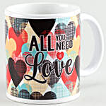 All You Need Is Love White Mug With Rose Quartz Wish Tree