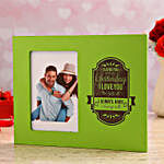 Personalised Photo I Love You Green Picture Frame