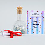 Personalised Valentines Love Message in a Bottle And Choco Swiss Box