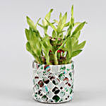 2 Layer Bamboo In Distressed Tone Mosaic Vase