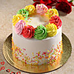 Colourful Flowers 5 Layer Vanilla Cake- Eggless 1 Kg