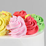 Colourful Flowers 5 Layer Vanilla Cake- Eggless 1 Kg