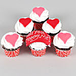 Lovely Hearts Fondant Vanilla Cup Cakes Set of 24