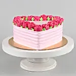 Rose Heart Chocolate Cream Cake- Half kg