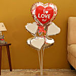 Silver And Red Love Balloon Bouquet