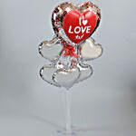 Silver And Red Love Balloon Bouquet