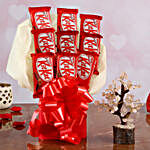 Kitkat Chocolate Bouquet In Vase & Wish Tree