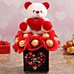 Love Teddy With Ferrero Rocher Gift