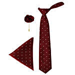 Mensome Dotted Maroon Neck Tie Gift Set & Red Heart