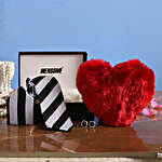 Mensome Striped Neck Tie Gift Set & Red Heart