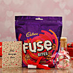 Personalised Message Pink Bottle & Cadbury Fuse Treats