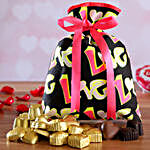 Valentine Assorted Chocolates In Love Potli