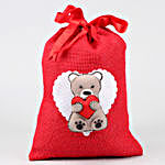 Valentine Assorted Chocolates In Red Teddy Potli