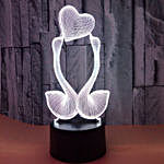 3D Hologram Swan Heart Color Changing Lamp
