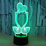 3D Hologram Swan Heart Color Changing Lamp