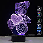 3D LED Hologram Teddy With Heart Night Light Color Changing Lamp