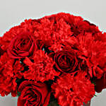 Red Flowers Bunch In Love You Vase