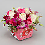 Soothing Roses & Orchids In Love You Vase