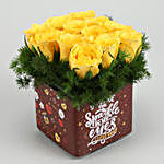 Vibrant Yellow Roses In Love You Vase & Dairy Milk