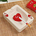 Cards Shaped Red & White Ashtray- Heart