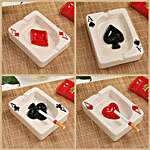 Cards Shaped Red & White Ashtray- Heart