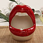 Red Lips Shaped Ceramic Ashtray