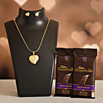 Love Heart Necklace Set & Cadbury Bournville