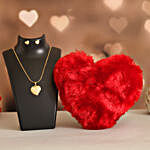 Love Heart Necklace Set & Fuzzy Toy