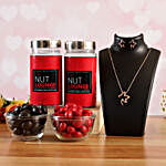 Almond and Cranberry Chocolate Jars With Necklace