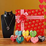 Special Heart Chocolates & Necklace Set