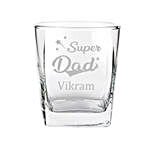Personalised Super Dad Whiskey Glass Set of 2