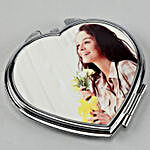 Personalised Photo Heart Pocket Mirror
