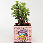 Jade Plant In Love You Pot With Frame