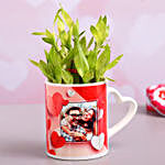 Two Layer Bamboo In Personalised Heart Handle Mug