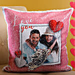 Personalised Love You Sequin Cushion