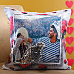 Personalised Sparkle Love Sequin Cushion