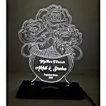 Floral Love Personalised LED Lamp