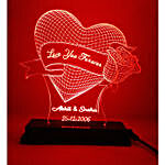 Personalised Rose Heart LED Lamp
