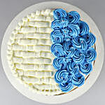 Vibrant Blue & White Butterscotch Cake- Half Kg