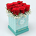 9 Red Roses Made With Love Box